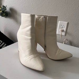 Cute white stylish booties